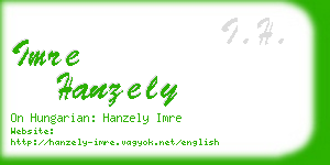 imre hanzely business card